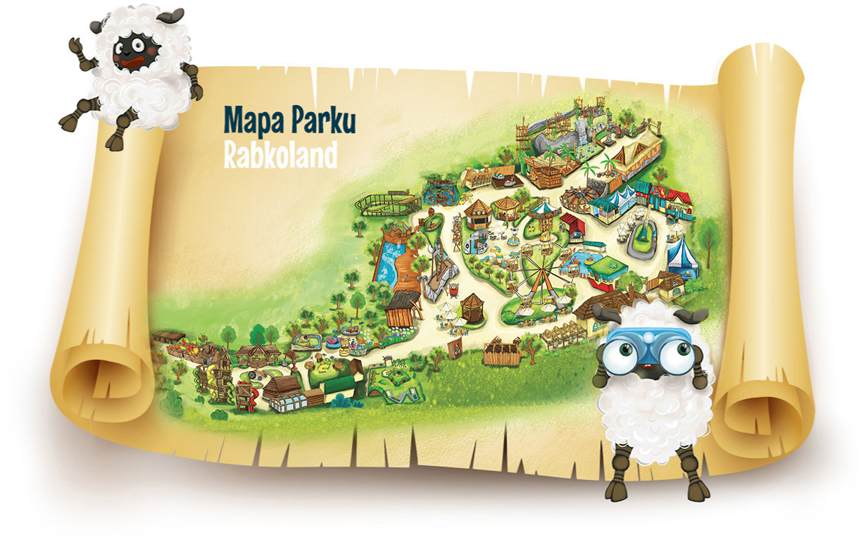 mapa parku rozrywki rabkoland